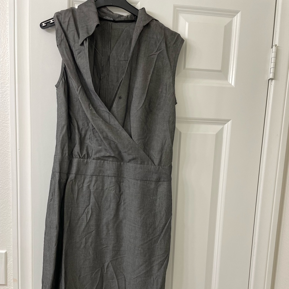 MNG Grey Collared Dress S EUC (used once)